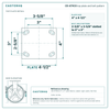 Top plate bolt pattern drawing, 4 x 4-1/2 in plate, 2-5/8 x 3-5/8 in slotted to 3 x 3 in, slotted bolt holes