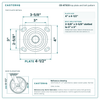 Top plate bolt pattern drawing, 4 x 4-1/2 in plate, 2-5/8 x 3-5/8 in slotted to 3 x 3 in, slotted bolt holes