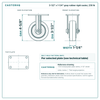 3-1/2 x 1-1/4 in gray rubber rigid caster reference drawing, side, front and top plate views with dimensions