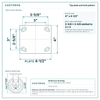 Top plate bolt pattern drawing, 4 x 4-1/2 plate, slotted bolt holes