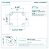 Top plate bolt pattern drawing, 4 x 4-1/2 plate, slotted bolt holes