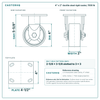 4 x 2 in ductile steel rigid caster reference drawing, side, front and top plate views with dimensions