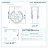 6 x 2 in steel rigid caster reference drawing, side, front and top plate views with dimensions