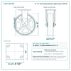 8 x 2 in blue polyurethane rigid caster reference drawing, side, front and top plate views with dimensions