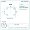 Top plate bolt pattern drawing, 4 x 4-1/2 plate, slotted bolt holes