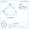 Top plate bolt pattern drawing, 4 x 4-1/2 plate, slotted bolt holes