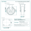 6 x 2 in red polyurethane rigid caster reference drawing, side, front and top plate views with dimensions