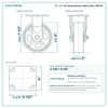 6 x 2 in red polyurethane rigid caster reference drawing, side, front and top plate views with dimensions