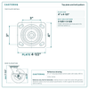 Top plate bolt pattern drawing, 4 x 4-1/2 plate