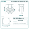 5 x 2 in phenolic rigid caster with total lock brake reference drawing, side, front and top plate views with dimensions