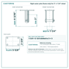 3 x 1-1/4 in  rigid caster reference drawing, side, front and top plate views with dimensions
