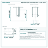 4 x 1-1/4 in  rigid caster reference drawing, side, front and top plate views with dimensions