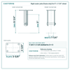 5 x 1-1/4 in  rigid caster reference drawing, side, front and top plate views with dimensions