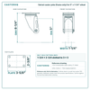 5 x 1-1/4 in  swivel caster reference drawing, side, front and top plate views with dimensions
