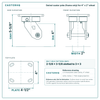 4 x 2 in  swivel caster reference drawing, side, front and top plate views with dimensions