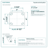 Top plate bolt pattern drawing, 4 x 4-1/2 plate, slotted bolt holes