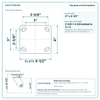 Top plate bolt pattern drawing, 4 x 4-1/2 plate, slotted bolt holes