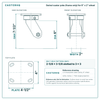 6 x 2 in  swivel caster reference drawing, side, front and top plate views with dimensions