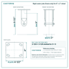 8 x 2 in  rigid caster reference drawing, side, front and top plate views with dimensions