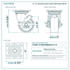 4 x 2 in phenolic swivel caster with brake reference drawing, side, front and top plate views with dimensions