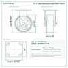 5 x 2 in gray polyurethane rigid caster reference drawing, side, front and top plate views with dimensions