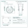 5 x 2 in gray rubber rigid caster reference drawing, side, front and top plate views with dimensions