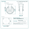6 x 2 in polyolefin rigid caster reference drawing, side, front and top plate views with dimensions