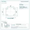 Top plate bolt pattern drawing, 4 x 4-1/2 plate