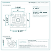 HD-HTP52SC top plate bolt pattern drawing, 4 x 4-1/2 in plate, slotted bolt holes