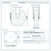 HD-HTP82RC 8 x 2 in high temp phenolic rigid caster reference drawing, side, front and top plate views with dimensions