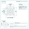 HD-HTP82SC top plate bolt pattern drawing, 4 x 4-1/2 in plate, slotted bolt holes