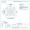 HQ-2040-PL1-PHR-2S2R top plate bolt pattern drawing, 4 x 4-1/2 in plate, slotted bolt holes
