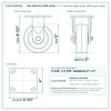 HQ-2050-PL1-PHR-2S2R 5 x 2 in phenolic rigid caster reference drawing, 800 lb per caster (set of 4: 2 swivel + 2 rigid), side, front and top plate views with dimensions