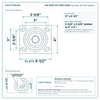HQ-2050-PL1-PHR-2S2R top plate bolt pattern drawing, 4 x 4-1/2 in plate, slotted bolt holes