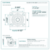 HQ-2050-PL1-PHR-2SB2R top plate bolt pattern drawing, 4 x 4-1/2 in plate, slotted bolt holes