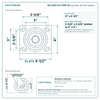 HQ-2050-PL1-PHR-4S top plate bolt pattern drawing, 4 x 4-1/2 in plate, slotted bolt holes