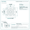HQ-2050-PL1-PHR-4SB top plate bolt pattern drawing, 4 x 4-1/2 in plate, slotted bolt holes