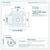 HQ-2050-PL1-PIR-4SB-RS top plate bolt pattern drawing, 4 x 4-1/2 in plate, slotted bolt holes