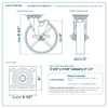 HQ-2080-PL1-PIR-2SB2R-RS 8 x 2 in red polyurethane swivel caster with brake reference drawing, 1,250 lb per caster (set of 4: 2 swivel with brake + 2 rigid), side, front and top plate views with dimensions