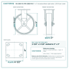 HQ-2080-PL1-PIR-2SB2R-RS 8 x 2 in red polyurethane rigid caster reference drawing, 1,250 lb per caster (set of 4: 2 swivel with brake + 2 rigid), side, front and top plate views with dimensions