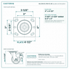 HQ-2140-PL1-PIR-4TL-RS top plate bolt pattern drawing, 4 x 4-1/2 in plate, slotted bolt holes