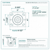 HQ-2150-PL1-PHR-2TL2S top plate bolt pattern drawing, 4 x 4-1/2 in plate, slotted bolt holes
