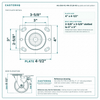 HQ-2150-PL1-PIR-2TL2R-RS top plate bolt pattern drawing, 4 x 4-1/2 in plate, slotted bolt holes