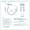 HQ-2180-PL1-PIR-2TL2R-RS 8 x 2 in red polyurethane total lock swivel caster reference drawing, 1,250 lb per caster (set of 4: 2 total lock swivel + 2 rigid), side, front and top plate views with dimensions