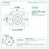 HQ-2180-PL1-PIR-2TL2S-RS top plate bolt pattern drawing, 4 x 4-1/2 in plate, slotted bolt holes