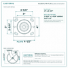 HQ-2180-PL1-PIR-4TL-RS top plate bolt pattern drawing, 4 x 4-1/2 in plate, slotted bolt holes