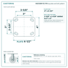 Top plate bolt pattern drawing, 4 x 4-1/2 in plate, 2-5/8 x 3-5/8 in slotted to 3 x 3 in, slotted bolt holes