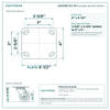 Top plate bolt pattern drawing, 4 x 4-1/2 in plate, 2-5/8 x 3-5/8 in slotted to 3 x 3 in, slotted bolt holes