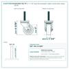 HQ1330S-TS2-TP 3" x 1-1/4" gray thermoplastic rubber swivel stem caster, 225 lb reference drawing, 1/2"-13 x 2-3/4" threaded stem, side, front and stem views with dimensions