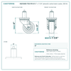 HQ1330S-TS3-PH-X1 3" x 1-1/4" phenolic swivel stem caster, 300 lb reference drawing, side, front and stem views with dimensions